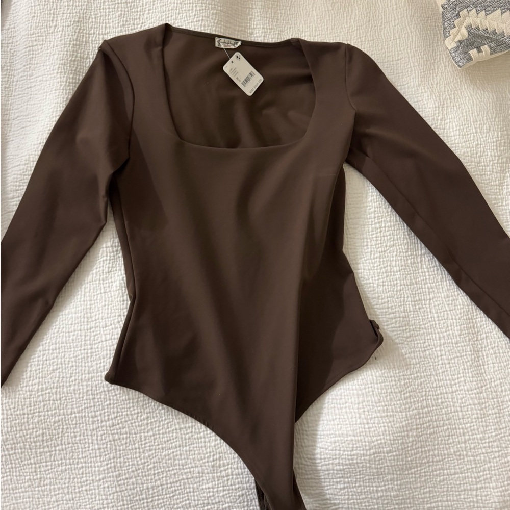 Brown Long Sleeve Bodysuit